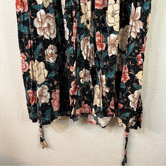 Torrid Floral Midi Challis Shirt Dress in Black - Picture 9 of 15